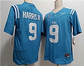 Men's Ole Miss Rebels #9 Tres Harris III Powder Blue F.U.S.E. Stitched Football Jersey,baseball caps,new era cap wholesale,wholesale hats
